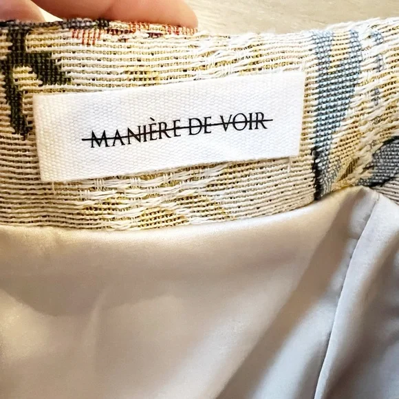 Maniere De Voir Bonnie Floral-Jacquard Bardot Corset Top Wuthering Heights 12 - Picture 5 of 10